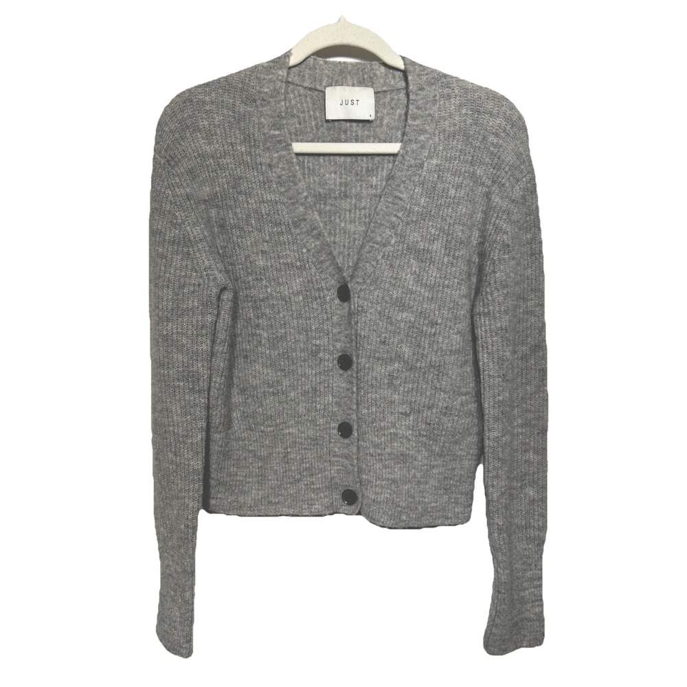 Just Female Rebelo Knit Cardigan Wool Alpaca Blend Gray Women's Size Small